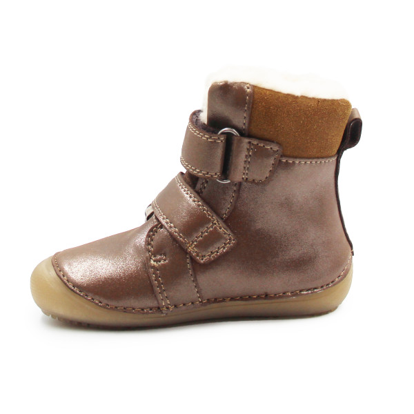 Zimowe Buty Dla Dziewczynki Świecące w Ciemności Barefoot DD STEP W063-52263BM Chocolate