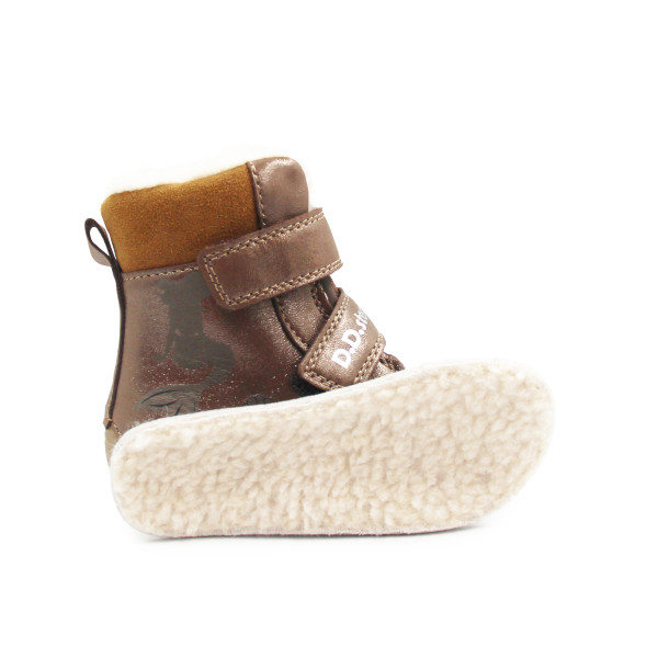 Zimowe Buty Dla Dziewczynki Świecące w Ciemności Barefoot DD STEP W063-52263BM Chocolate