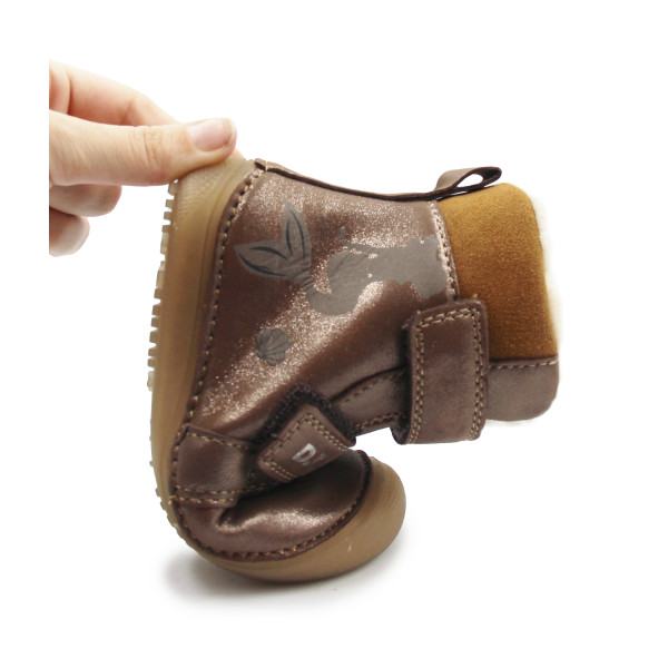Zimowe Buty Dla Dziewczynki Świecące w Ciemności Barefoot DD STEP W063-52263BM Chocolate