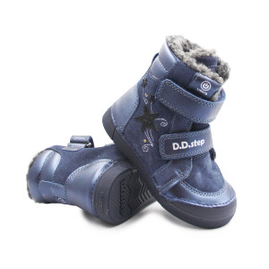 Dziecięce Buty Na Zimę Ocieplane Dla Dziewczynki LED DD STEP Royal Blue W068-52745M