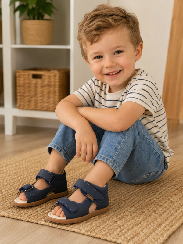 Chłopięce Sandały Zabudowana Pięta Ameko Plain Denim