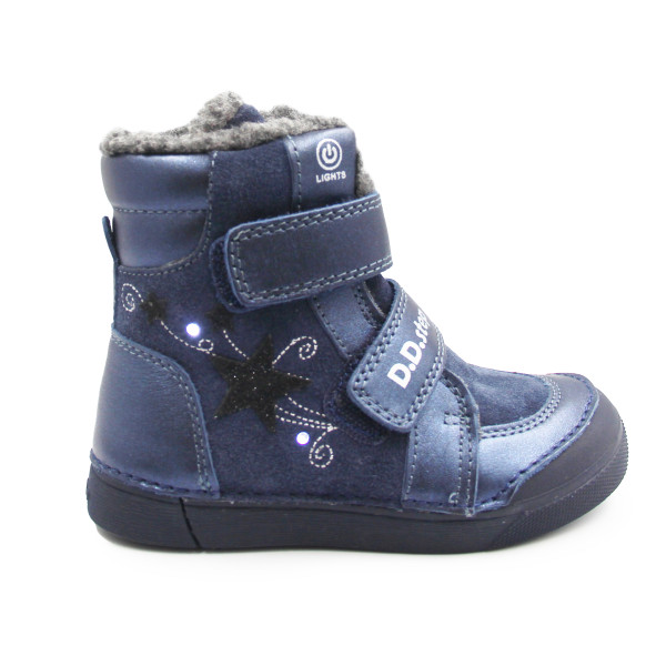 Dziecięce Buty Na Zimę Ocieplane Dla Dziewczynki LED DD STEP Royal Blue W068-52745M