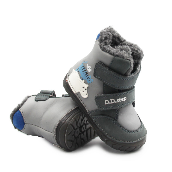 Zimowe Buty Dla Chłopczyka Ocieplane Świecące w Ciemności DD STEP W029-52287B Dark Grey