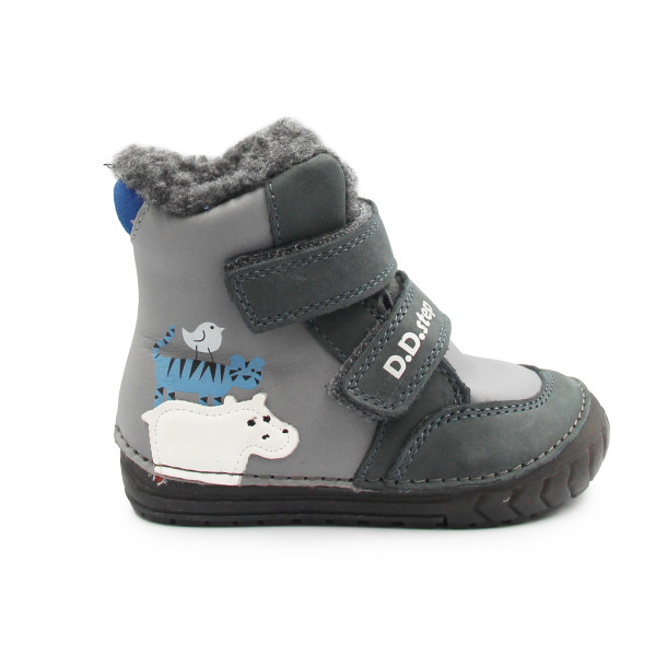 Zimowe Buty Dla Chłopczyka Ocieplane Świecące w Ciemności DD STEP W029-52287B Dark Grey