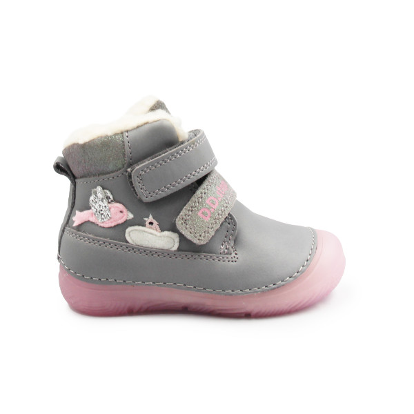 Buty Dla Dziewczynki Na Zimę Świecące w Ciemności DD STEP W082-52314B Grey