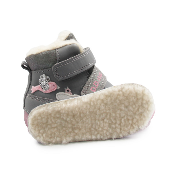 Buty Dla Dziewczynki Na Zimę Świecące w Ciemności DD STEP W082-52314B Grey