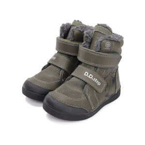 Chłopięce Buty Zimowe Świecące LED DD STEP W068-52998L Khaki