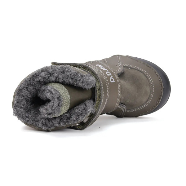 Chłopięce Buty Zimowe Świecące LED DD STEP W068-52998L Khaki