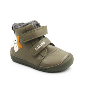 Buty Dla Chłopczyka na Zimę Barefoot z Liskiem DD STEP W070-52301BV Khaki