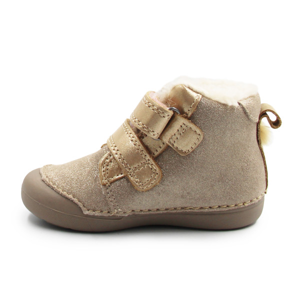 Zimowe Buty Dla Dziewczynek z Sarenką Na Rzep DD STEP W066-52733T Mocha