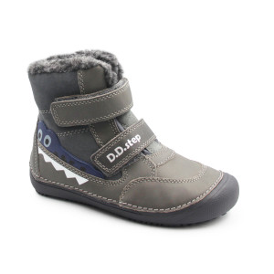 Chłopięce Buty Na Zimę Ocieplane Barefoot DD STEP W063-52415AM Dark Grey