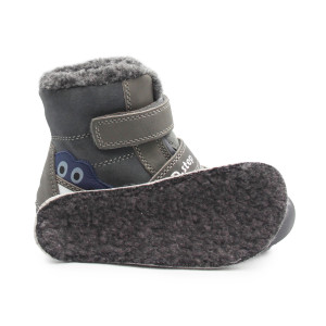 Chłopięce Buty Na Zimę Ocieplane Barefoot DD STEP W063-52415AM Dark Grey