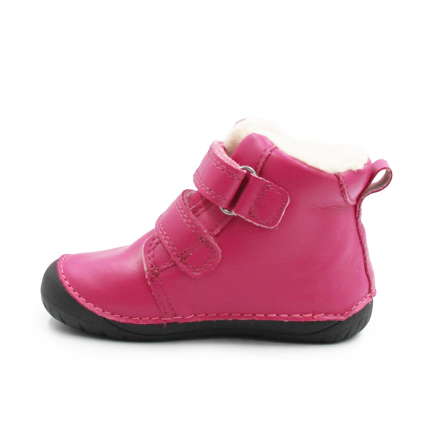 Buty Na Zimę Dla Dziewczynki Ocieplane Futerkiem Barefoot DD STEP W070-52214BV Dark Pink