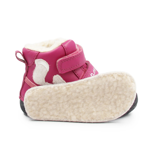 Buty Na Zimę Dla Dziewczynki Ocieplane Futerkiem Barefoot DD STEP W070-52214BV Dark Pink