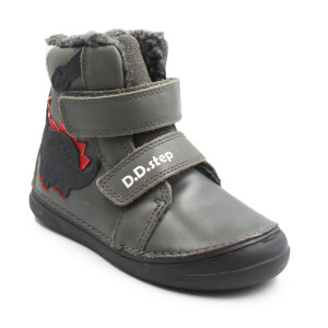 Zimowe Buty Dla Chłopczyka Ocieplane na Rzep DD STEP W078-52785M Dark Grey