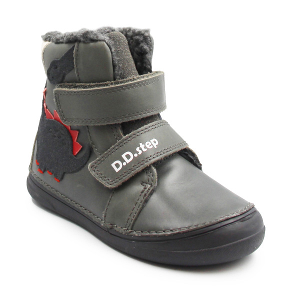 Zimowe Buty Dla Chłopczyka Ocieplane na Rzep DD STEP W078-52785M Dark Grey