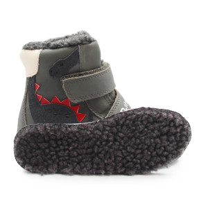 Zimowe Buty Dla Chłopczyka Ocieplane na Rzep DD STEP W078-52785M Dark Grey