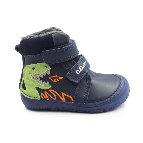 Buty Na Zimę Dla Chłopca Ocieplane Dinozaur Barefoot DD STEP W073-52943 Royal Blue