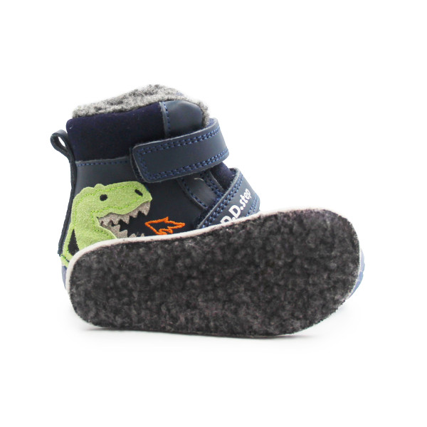 Buty Na Zimę Dla Chłopca Ocieplane Dinozaur Barefoot DD STEP W073-52943 Royal Blue