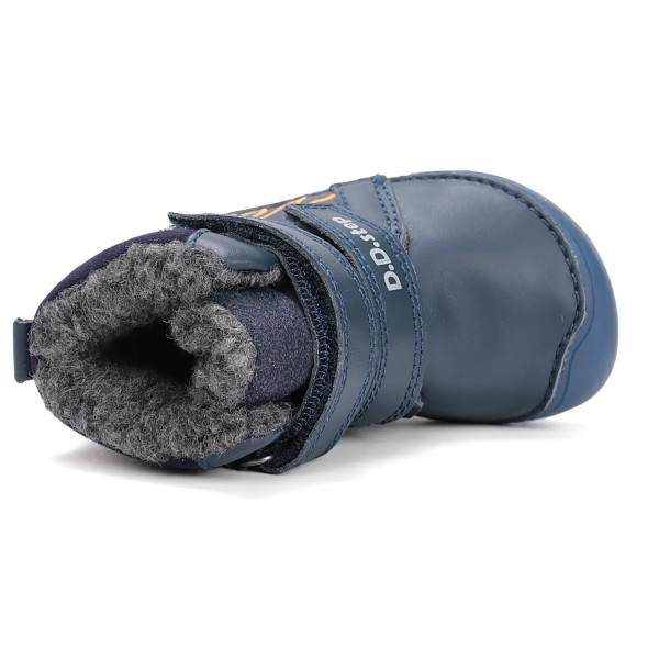 Buty Na Zimę Dla Chłopca Ocieplane Dinozaur Barefoot DD STEP W073-52943 Royal Blue