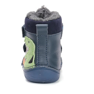 Buty Na Zimę Dla Chłopca Ocieplane Dinozaur Barefoot DD STEP W073-52943 Royal Blue