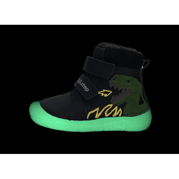 Buty Na Zimę Dla Chłopca Ocieplane Dinozaur Barefoot DD STEP W073-52943 Royal Blue