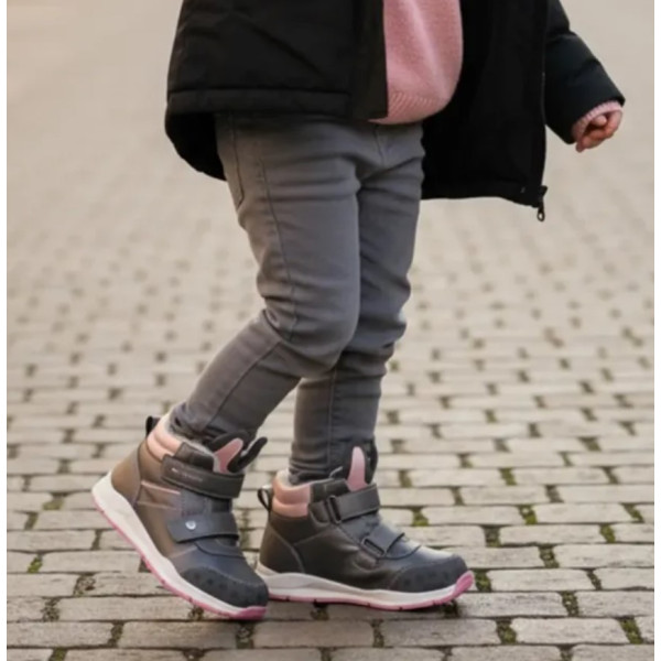 Zimowe Buty Dla Dziewczynek Na Rzep Ocieplane Wojtyłko1Z26090 Szary