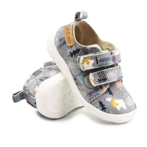 Kapcie Dziecięce Do Szkoły i Przedszkola Trampki BAREFOOT DD STEP C086-52562BV Grey