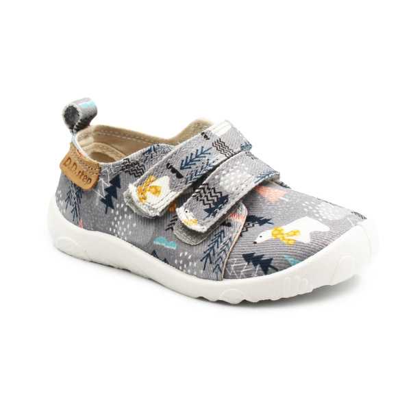 Kapcie Dziecięce Do Szkoły i Przedszkola Trampki BAREFOOT DD STEP C086-52562BV Grey