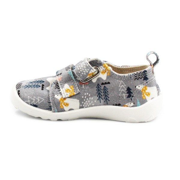 Kapcie Dziecięce Do Szkoły i Przedszkola Trampki BAREFOOT DD STEP C086-52562BV Grey