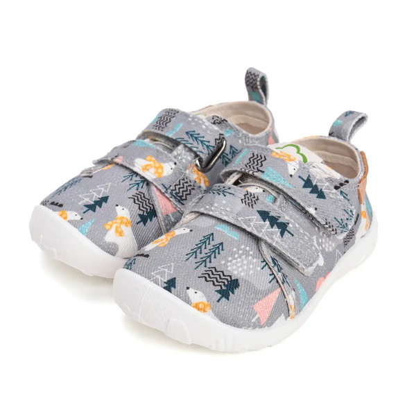 Kapcie Dziecięce Do Szkoły i Przedszkola Trampki BAREFOOT DD STEP C086-52562BV Grey