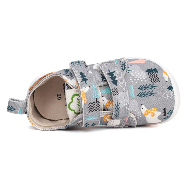 Kapcie Dziecięce Do Szkoły i Przedszkola Trampki BAREFOOT DD STEP C086-52562BV Grey