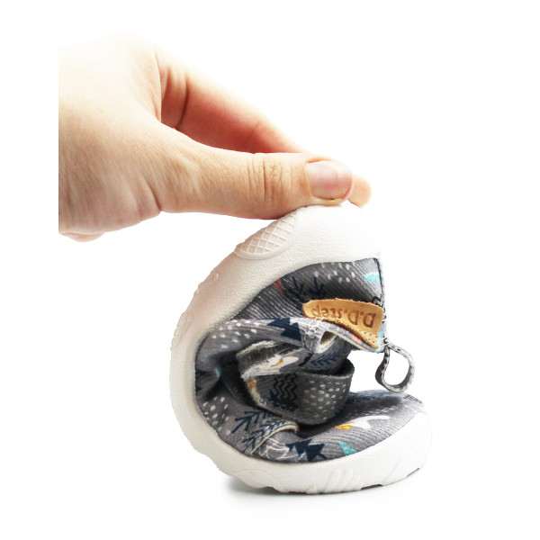 Kapcie Dziecięce Do Szkoły i Przedszkola Trampki BAREFOOT DD STEP C086-52562BV Grey
