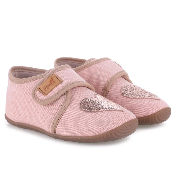 Różowe Kapcie Dla Dziewczynek Do Szkoły i Przedszkola z Serduszkiem Emel ek5000a-24