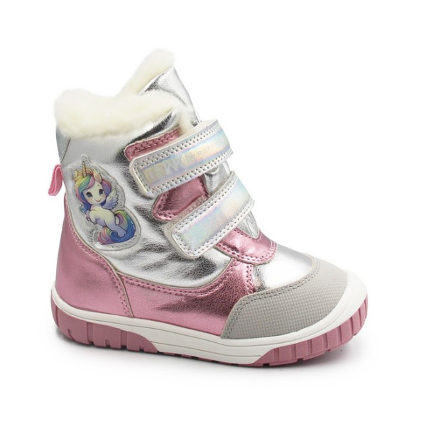 Śniegowce Dla Dziewczynki z Jednorożcem Srebrny Róż Wojtyłko 1ZŚ26116