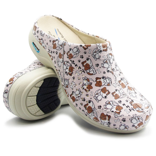 Klapki Damskie do Pracy Nursing Care Paris wg4f53 Dogs