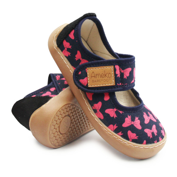 Kapcie Dla Dziewczynki Barefoot Ameko Noel Kokardki