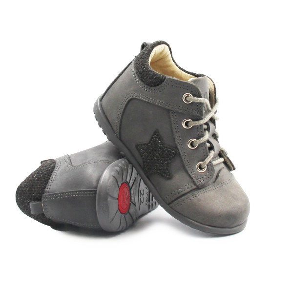 Chłopiece Szare Trzewiki Wiosenne Do Nauki Chodzenia Emel e 2069g-2