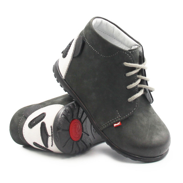 Chłopięce Trzewiki na Wiosnę Sznurowane Z Pandą Emel e 1150-1