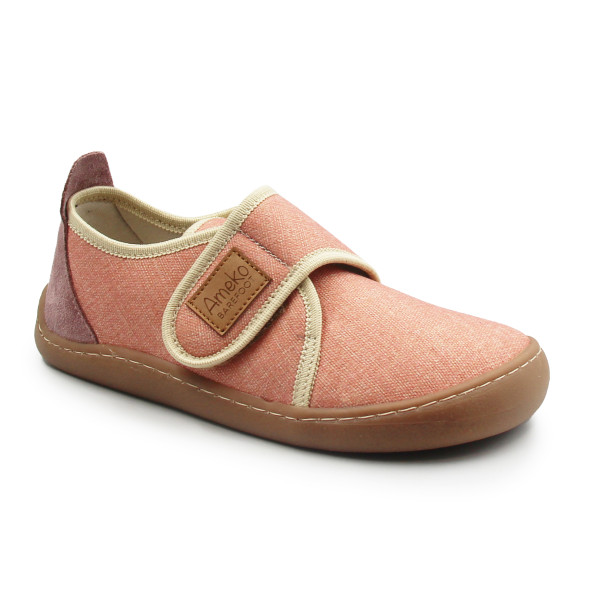 Kapcie Dla Dziewczynek na Rzep Barefoot Ameko Piko Brownrose