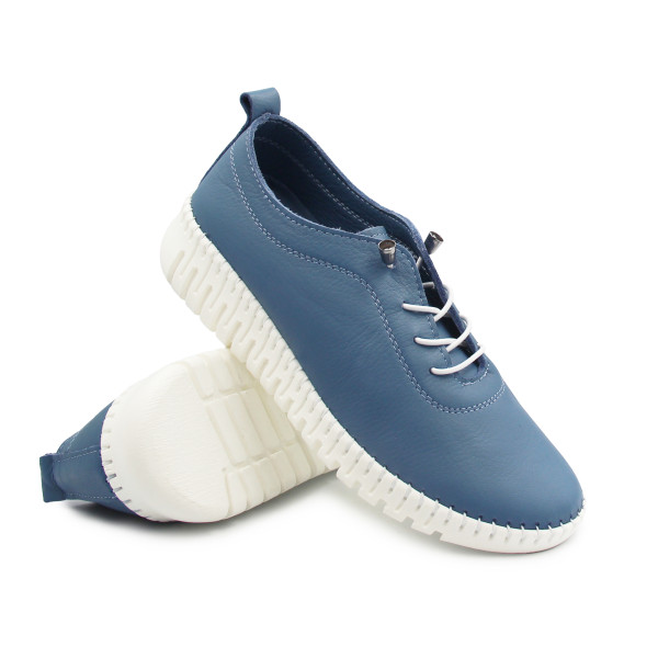 Półbuty dla kobiet na wiosnę z miękkiej skóry naturalnej T. Sokolski OG 4000 BLUE