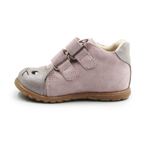 Buty Na Wiosnę Dla Dziewczynki Różowe z Kotkiem Ameko Kiti Pudrowy Pyłek