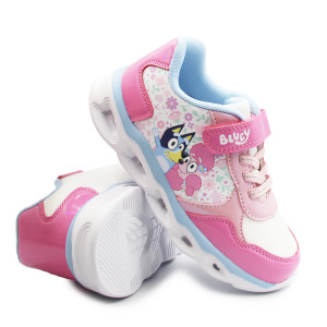 Różowe Buty Dla Dziewczynki na Wiosnę Świecąca Podeszwa LED Bluey Bartek 87042-15