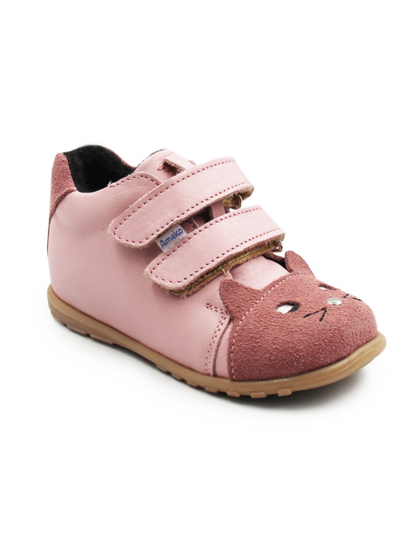 Buty Na Jesień Dla Dziewczynek Różowe z Kotkiem Ameko Kiti-Winter-Rose
