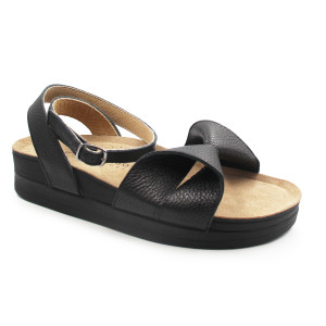 Damskie Sandały z Kokardą Czarne Zapinane na Nodze Batz Summer Geisha