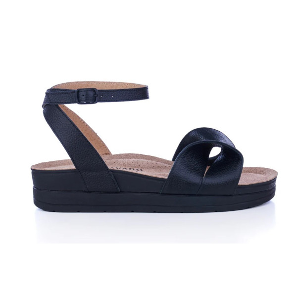 Damskie Sandały z Kokardą Czarne Zapinane na Nodze Batz Summer Geisha