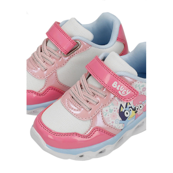 Różowe Buty Dla Dziewczynki na Wiosnę Świecąca Podeszwa LED Bluey Bartek 87042-15