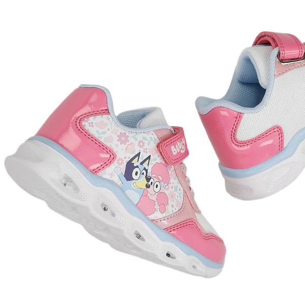 Różowe Buty Dla Dziewczynki na Wiosnę Świecąca Podeszwa LED Bluey Bartek 87042-15