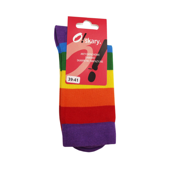 Skarpety O!skary Damskie Tęczowe 39-41