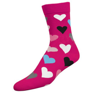 Damskie Skarpety Różowe w Serduszka 36-38 O!skary